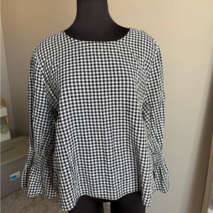 Black and White Gingham Women's Top